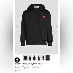 comme des garçons zip up sweater *like new*